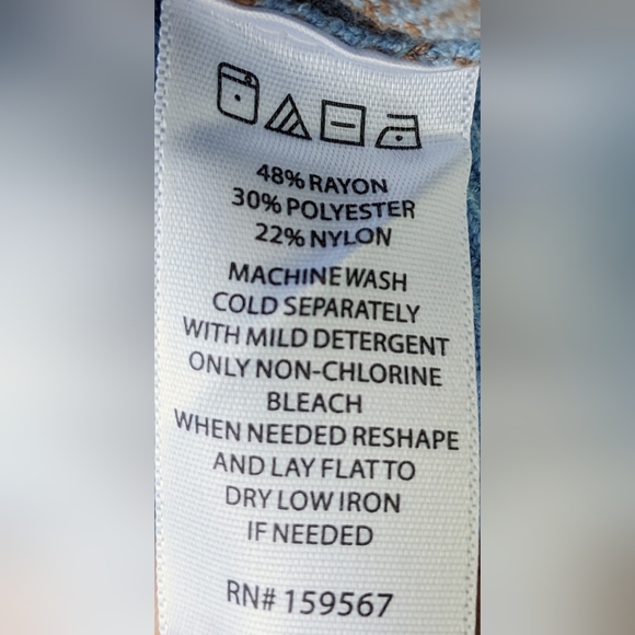 Blue/tan body con knee length dress - Picture 4 of 4